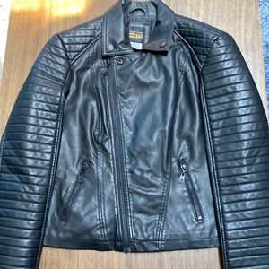 Womens Billabong Medium Leather Jacket Black